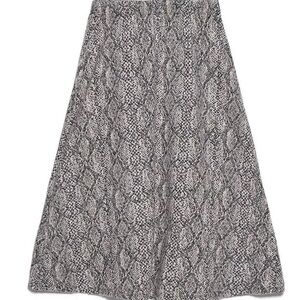 Zara Snake Skin Print A-Line Midi Skirt